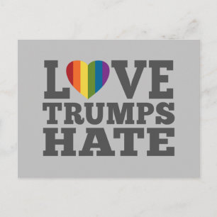 Love Trumps Hate - Anti Donald Trump Postcard