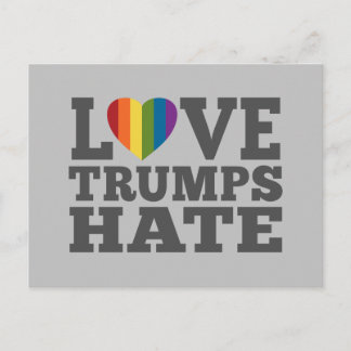 Love Trumps Hate - Anti Donald Trump Postcard