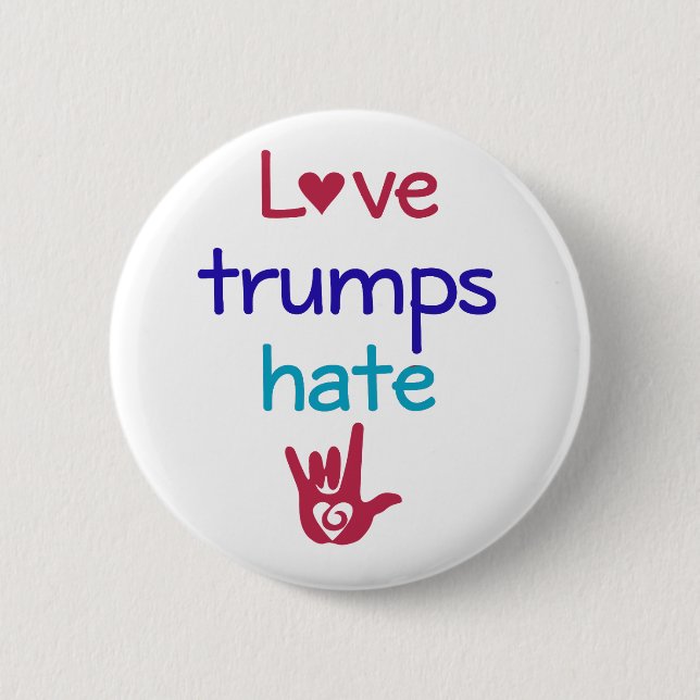 Love Trumps Hate Anti Trump 6 Cm Round Badge (Front)