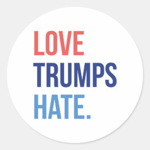 Love Trumps Hate Classic Round Sticker