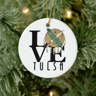 LOVE Tulsa Oklahoma Ceramic Ornament