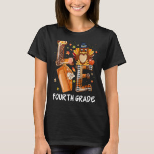 LOVE Turkey Pilgrim Fourth Grade Pumpkin Pie Thank T-Shirt