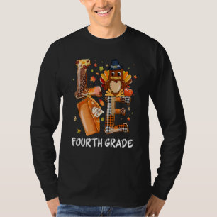 LOVE Turkey Pilgrim Fourth Grade Pumpkin Pie Thank T-Shirt