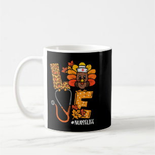Love Turkey Stethoscope Nurse Life Thanksgiving Fa Coffee Mug