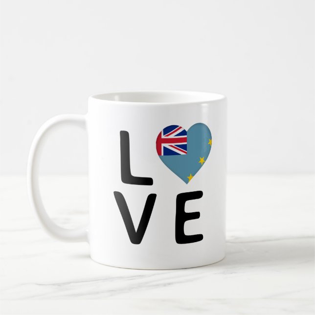 Love - Tuvalu Flag Coffee Mug (Left)