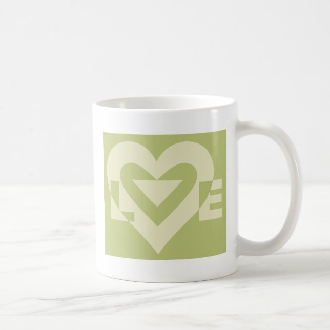 Love Two-Tone Sage Green Coffee Mug (Right)