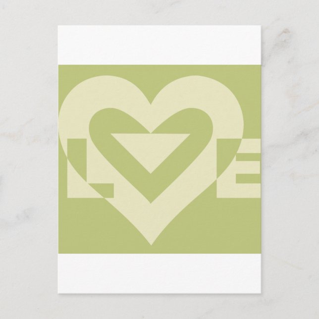 Love Two-Tone Sage Green Postcard (Front)