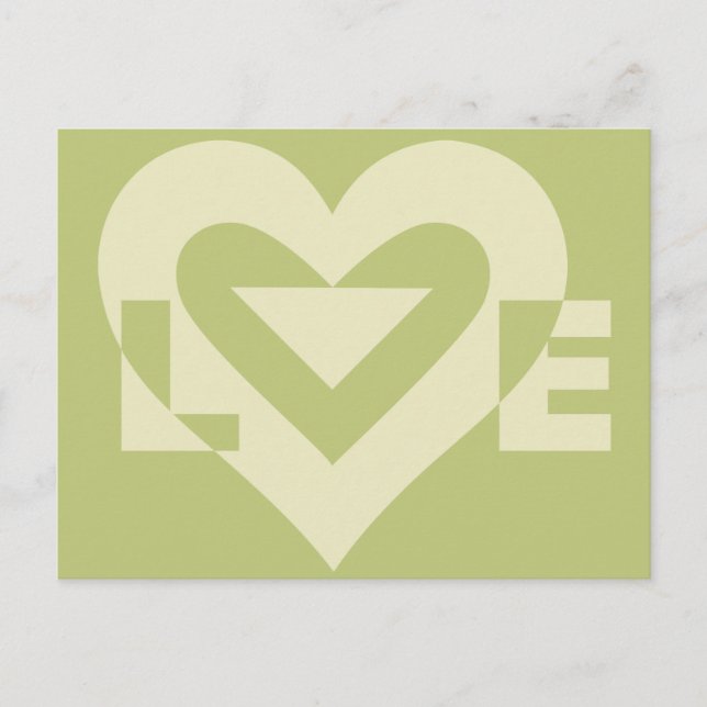 Love Two-Tone Sage Green Postcard (Front)