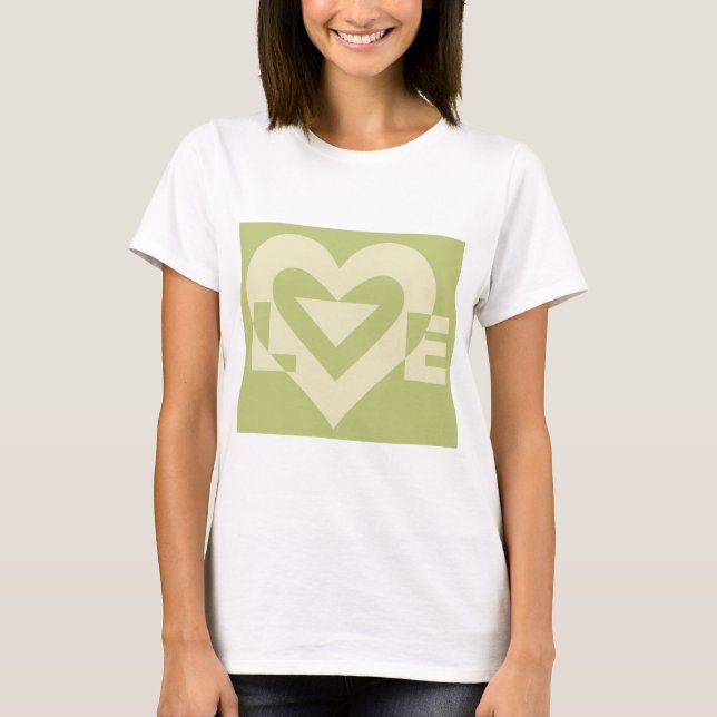 Love Two-Tone Sage Green T-Shirt (Front)