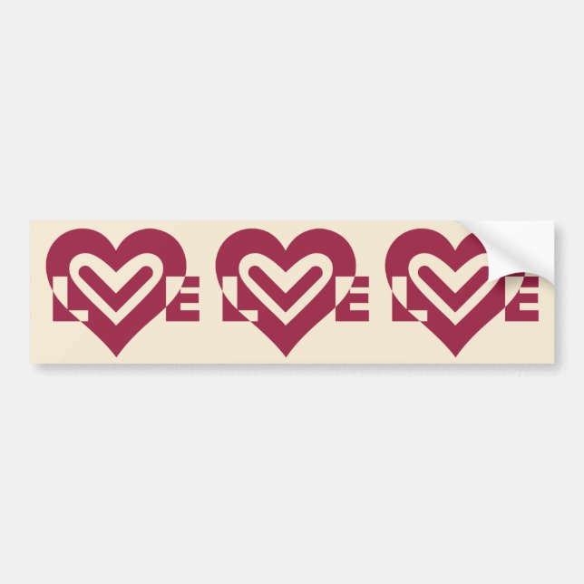 Love Two-Tone Wine Purple Bumper Sticker (Front)