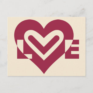 Love Two-Tone Wine Purple Postcard