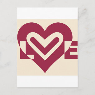 Love Two-Tone Wine Purple Postcard