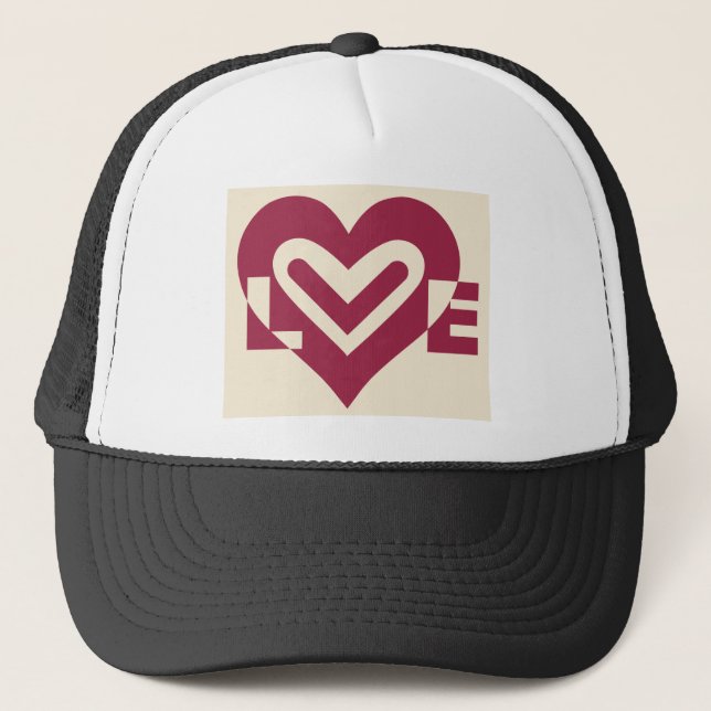 Love Two-Tone Wine Purple Trucker Hat (Front)