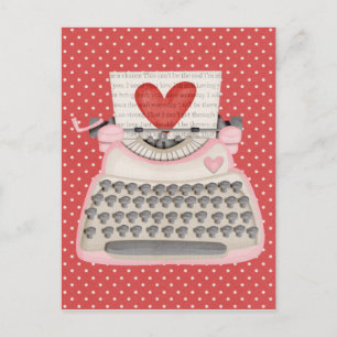 Love typewriter postcard