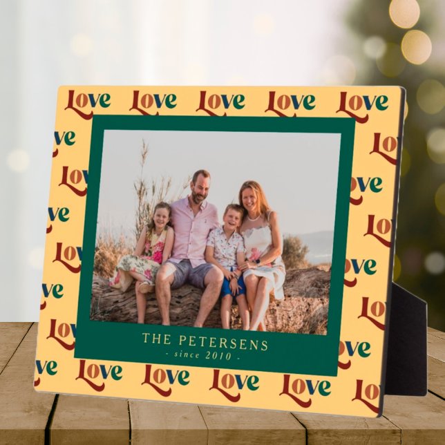 Love typography custom family photo and name plaque (Creator Uploaded)