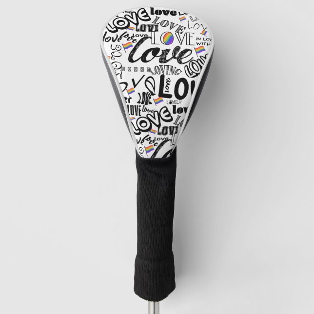 Love Typography  Golf Head cover Pattern Design  (Front)