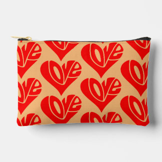 Love Typography in Heart Shape Accessory Pouch