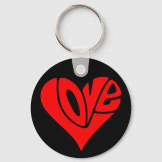 Love Typography in Heart Shape Key Ring