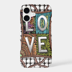 LOVE Typography Intricate Line Art Doodling Patter