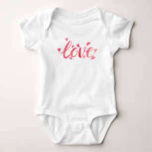 Love Typography Pink Girly Baby Glam Cute Girl Bodysuit