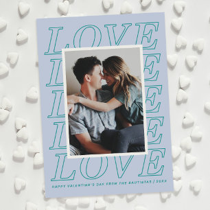 Love Typography Valentine's Day Card - Blue