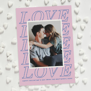 Love Typography Valentine's Day Card - Lavender