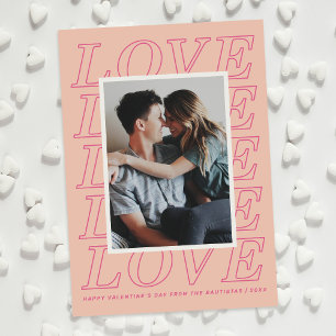 Love Typography Valentine's Day Card - Peach