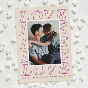 Love Typography Valentine's Day Card - Purple