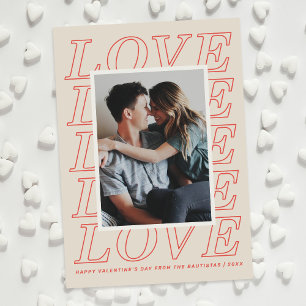 Love Typography Valentine's Day Card - Red