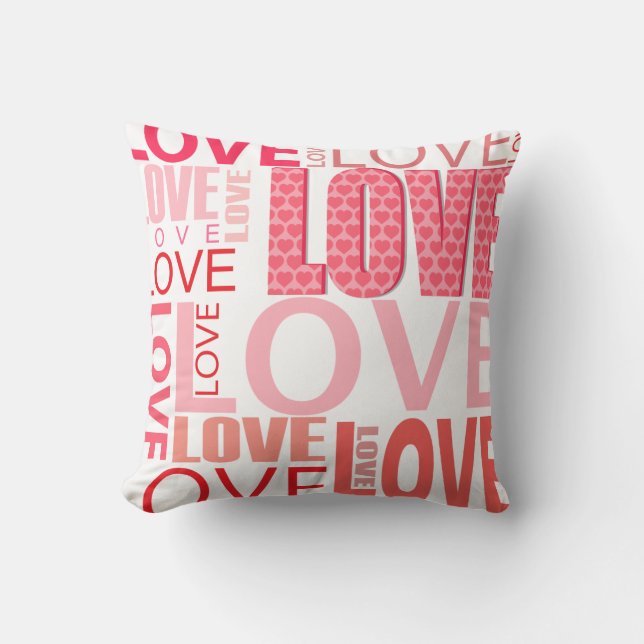 Love Typography Valentines Day Cushion (Front)