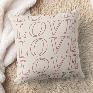 Love Typography Valentine's Day Pillow - Purple