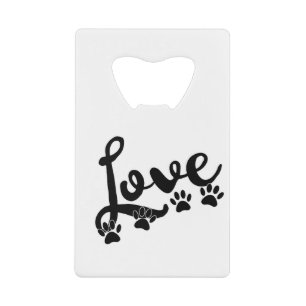 Love Typography With Dog Paw Prints