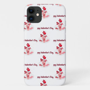Love Typography with Hand and Rose  iPhone 11 Case