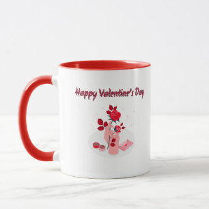 Love Typography with Hand and Rose  Mug