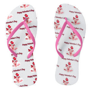 Love Typography with Hand and Rose  Thongs