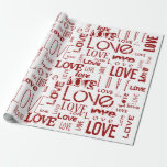 LOVE! Typography Wrapping Paper<br><div class="desc">A Love Typography wrapping paper. A perfect gift for Valentines Day,  Date night,  Birthday,  Anniversary,  wedding or just because.  Personalise it by change the word 'love' to fit your needs.</div>