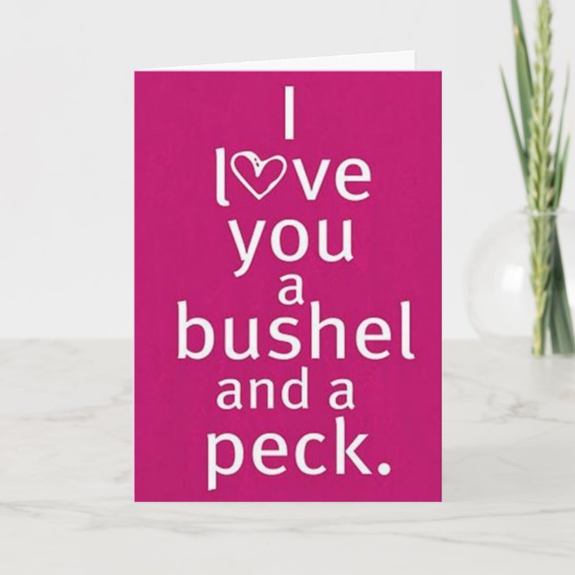 LOVE U A BUSHEL / A PECK / HUGS AROUND YOUR NECK HOLIDAY CARD (Front)