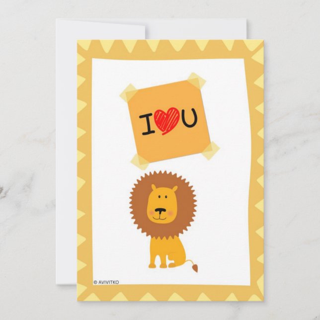 love u card cute animals (Front)