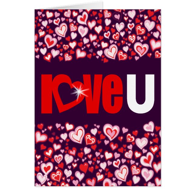 Love U diamond heart red & purple share the love (Front)