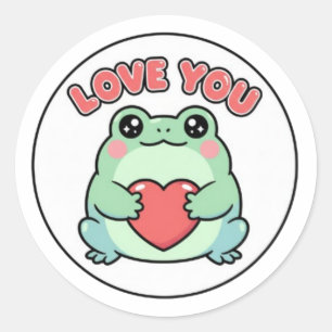 Love U Frog Sticker Cute Heart Eyes Frog Romantic 