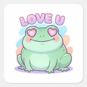 Love U Frog Sticker Cute Heart Eyes Frog Romantic 