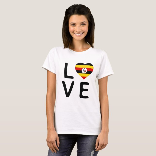 Love - Uganda Flag T-Shirt (Front Full)
