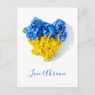 Love Ukraine Floral Art Postcard
