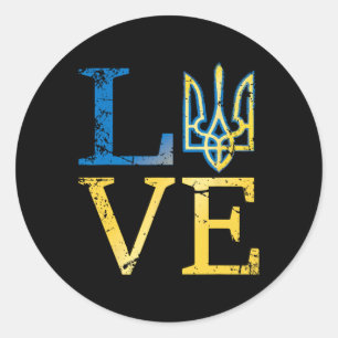 Love Ukraine Shirtukrainian Tryzub Zelensky Milita Classic Round Sticker