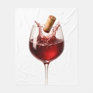 Love Uncorked Elegant Wine Splash Wedding Gift Fleece Blanket