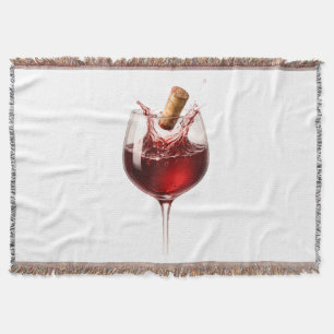 Love Uncorked Elegant Wine Splash Wedding Gift Throw Blanket