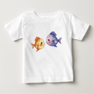 Love Under the Sea – Cute Watercolor Fish Couple Baby T-Shirt