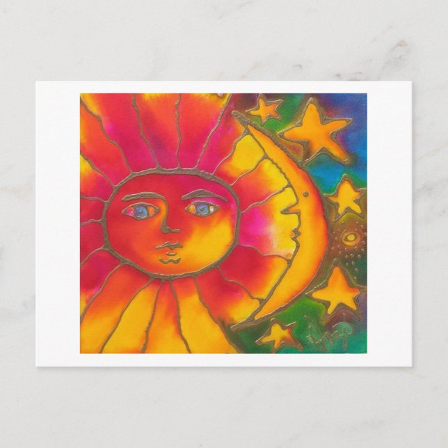 LOVE UNDER THE SUN MOON & THE STARS INVITATION POSTCARD (Front)
