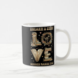 Love unearth a story summer reading 2026 dino coffee mug