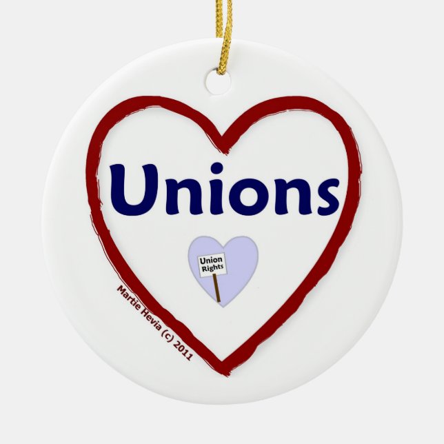 Love Unions Ceramic Ornament (Front)